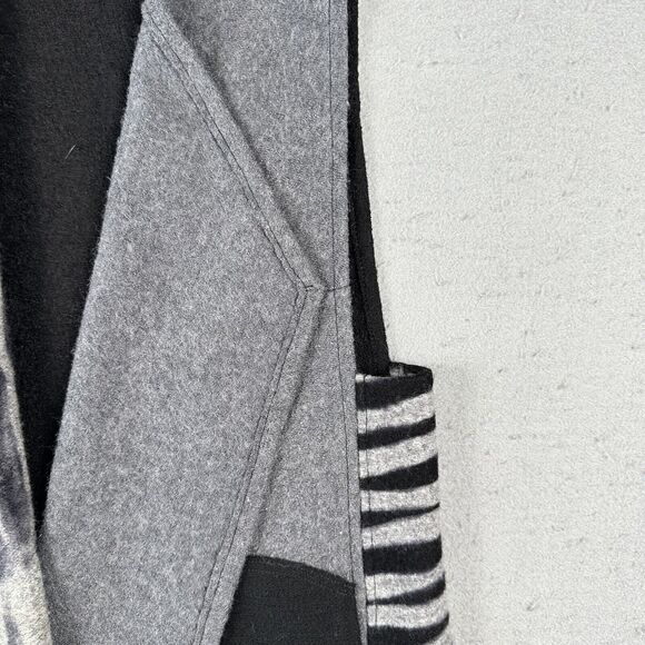 Herzenburg Hand Painted Original Vest Women’s Small Gray Wool Open Front Art - Picture 3 of 16